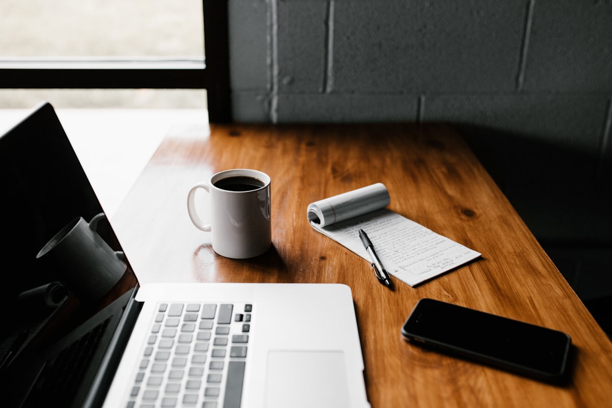 Writing a video script on a laptop